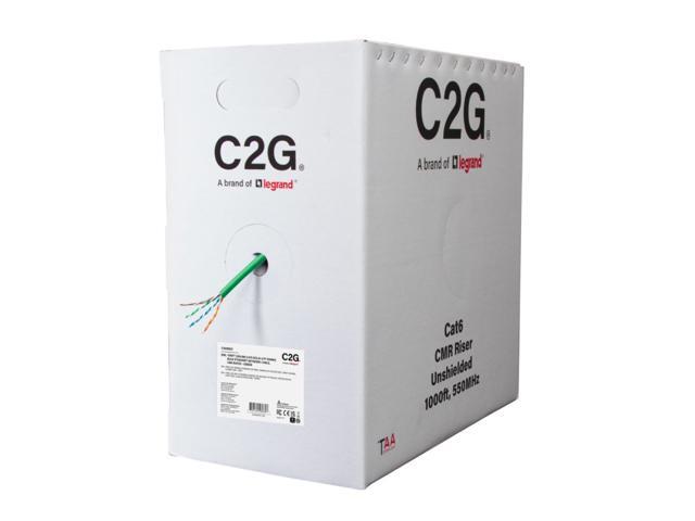 C2G 1000FT CAT6 Solid UTP CMR Bulk Unshielded Ethernet Network Cable - TAA - Green - C2G56035