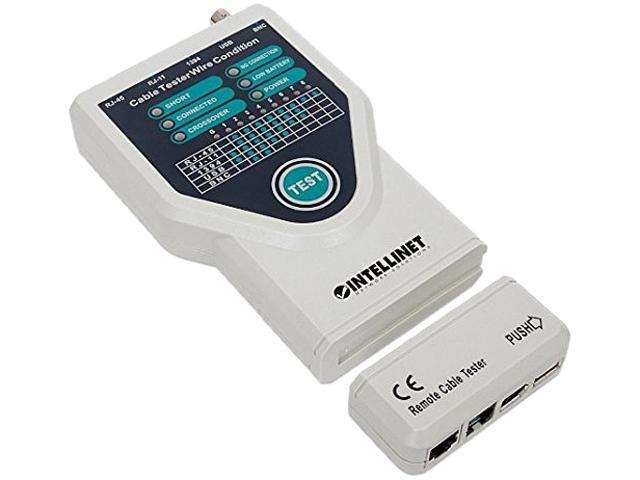 Intellinet 5-in-1 Cable Tester - Short Circuit Testing, Open Circuit Testing, Crossed Pair Testing, Cable Fault Testing, Parallel Connection...