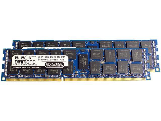 Black Diamond Memory 32GB (2 x 16GB) ECC Registered DDR3 1866 (PC3 14900) Server Memory Model BD16GX21866MTR26
