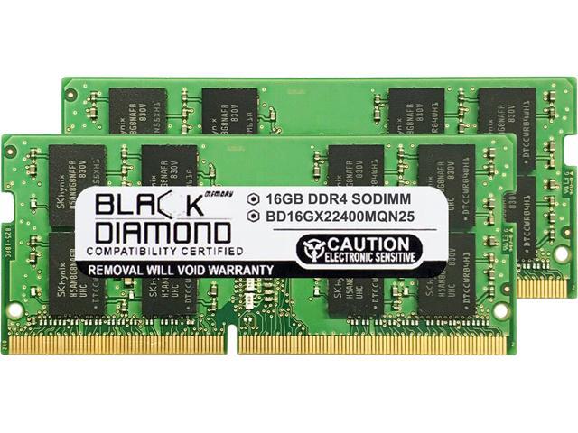 Black Diamond Memory 32GB (2 x 16GB) 260-Pin DDR4 SO-DIMM DDR4 2400 (PC4 19200) Laptop Memory Model BD16GX22400MQN25