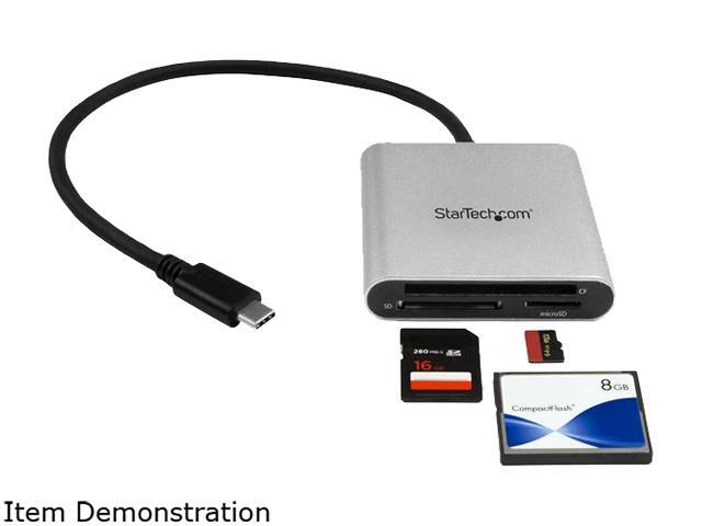 StarTech. com FCREADU3C 3-in-1 1 x USB Type-C (24 pin) USB 3.0 Receptacle - 5 Gbit/s USB 3.0 Flash Memory Multi-Card Reader / Writer with USB-C -...