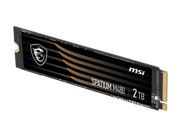 MSI SPATIUM M480 M.2 2280 2TB PCIe Gen4x4, NVMe 1.4 3D NAND Internal Solid State Drive (SSD)