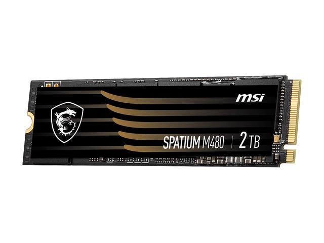 MSI SPATIUM M480 M.2 2280 2TB PCIe Gen4x4, NVMe 1.4 3D NAND Internal Solid State Drive (SSD)