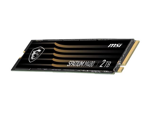 MSI SPATIUM M480 M.2 2280 2TB PCIe Gen4x4, NVMe 1.4 3D NAND Internal Solid State Drive (SSD)