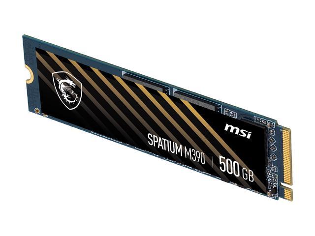 MSI SPATIUM M390 M.2 2280 500GB PCIe Gen3 x4, NVMe 1.4 3 D NAND Internal Solid State Drive (SSD)