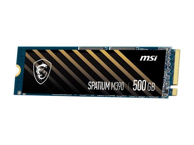 MSI SPATIUM M390 M.2 2280 500GB PCIe Gen3 x4, NVMe 1.4 3 D NAND Internal Solid State Drive (SSD)