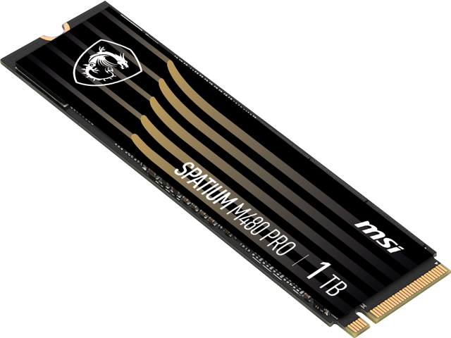 MSI SPATIUM M480 PRO PCIe 4.0 NVMe M.2 1TB PCI-Express 4.0 x4, NVMe 1.4 3D NAND Internal Solid State Drive (SSD)