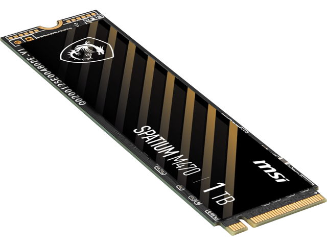 MSI SPATIUM M470 PRO PCIe 4.0 NVMe M.2 2280 1TB PCI-Express 4.0 x4 3D NAND Internal Solid State Drive (SSD) - SM470PN1TB
