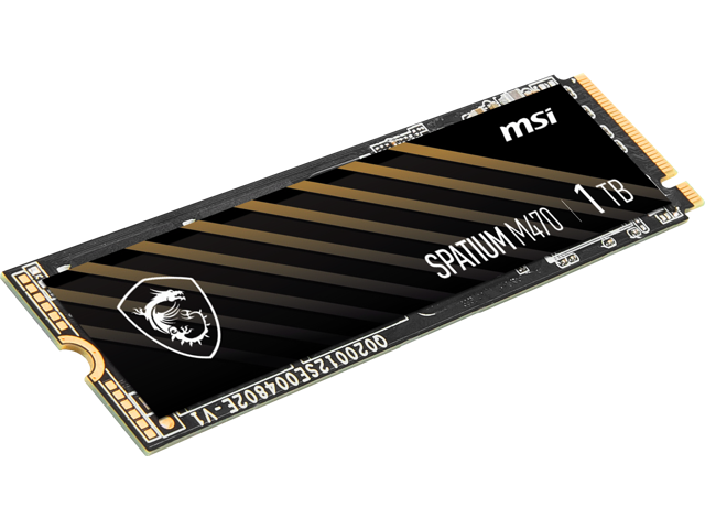 MSI SPATIUM M470 PRO PCIe 4.0 NVMe M.2 2280 1TB PCI-Express 4.0 x4 3D NAND Internal Solid State Drive (SSD) - SM470PN1TB