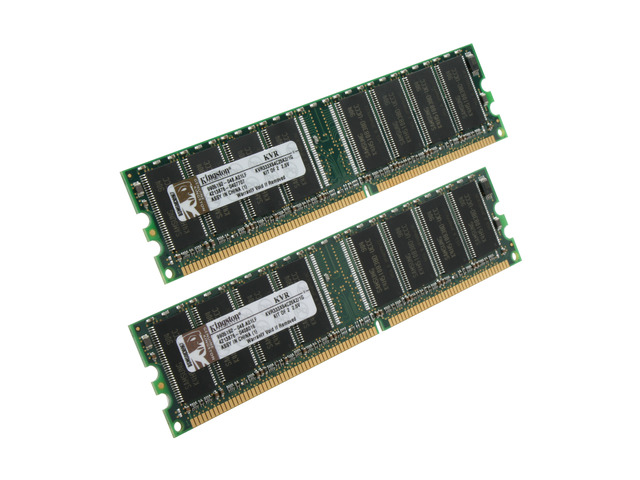 Kingston ValueRAM 1GB (2 x 512MB) DDR 333 (PC 2700) Dual Channel Kit Desktop Memory Model KVR333X64C25K2/1G