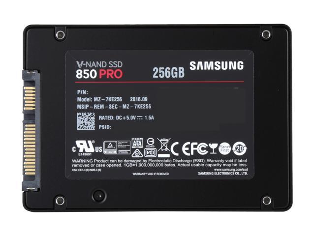 SAMSUNG 850 PRO 2.5' 256GB SATA III 3D NAND Internal Solid State Drive (SSD) MZ-7KE256BW