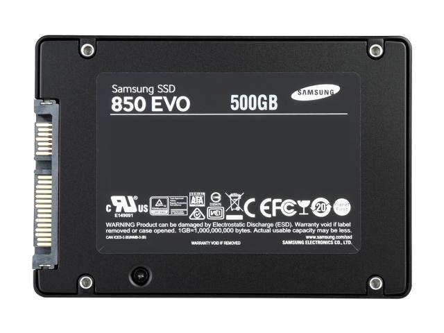 SAMSUNG 850 EVO 2.5' 500GB SATA III 32 layer 3D V-NAND Internal Solid State Drive (SSD) MZ-75E500B/AM