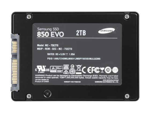 SAMSUNG 850 EVO 2.5' 2TB SATA III 3D NAND Internal Solid State Drive (SSD) MZ-75E2T0B/AM