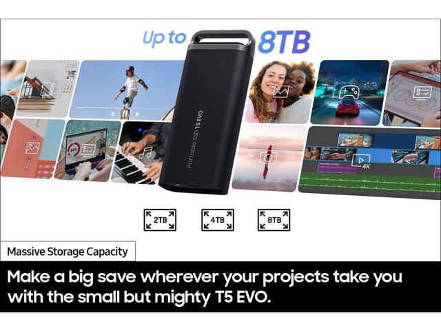 Samsung - T5 EVO Portable SSD 8TB, Up to 460MB/s , USB 3.2 Gen 1, Ideal use for Gamers & Creators - Black - image 8