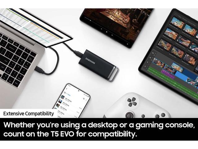 Samsung - T5 EVO Portable SSD 8TB, Up to 460MB/s , USB 3.2 Gen 1, Ideal use for Gamers & Creators - Black - image 11