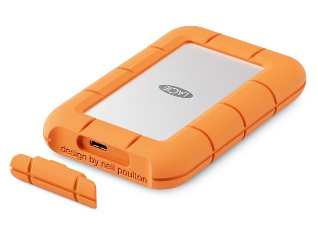 LaCie - Rugged Mini SSD 1TB Solid State Drive - USB 3.2 Gen 2x2, speeds up to 2000MB/s (STMF1000400) - Silver and Orange - image 3
