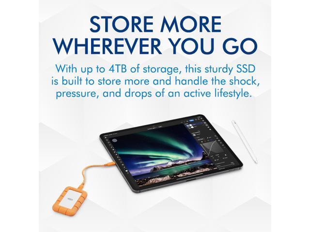 LaCie - Rugged Mini SSD 1TB Solid State Drive - USB 3.2 Gen 2x2, speeds up to 2000MB/s (STMF1000400) - Silver and Orange - image 9