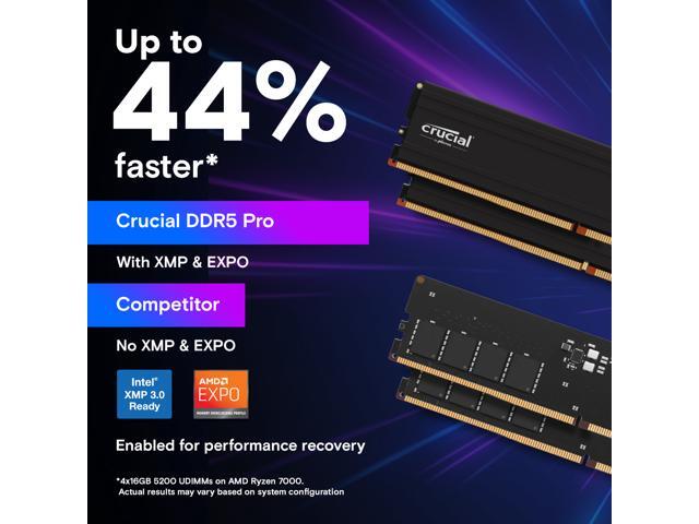 Crucial - Pro 32GB (2x16GB) DDR5 5600MHz C46 UDIMM Desktop Memory - Black - image 7