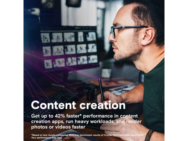 Crucial - T500 2TB Internal SSD PCIe Gen 4 x4 NVMe M.2 with 3D TLC Memory - image 5