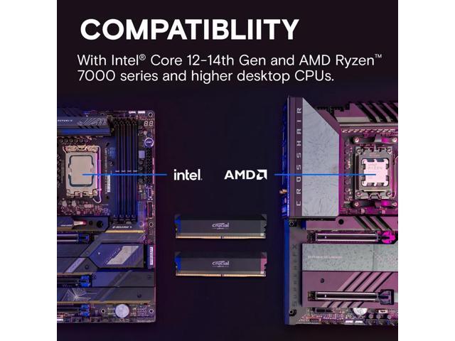 Crucial - Pro Overclocking 32GB (2x16GB) DDR5 6000MHz C36 UDIMM Desktop Memory - Black - image 6