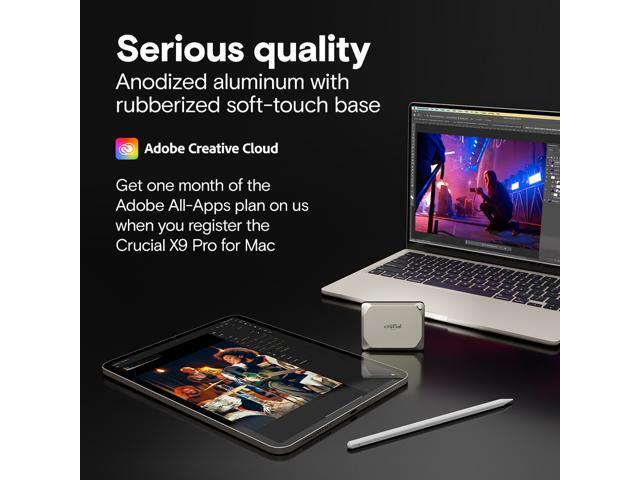 Crucial - X9 Pro for Mac 2TB External USB-C SSD - Starlight - image 6