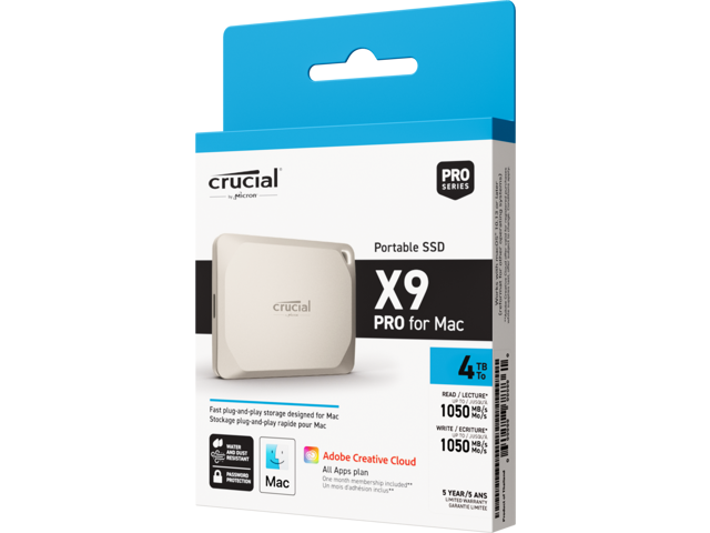 Crucial - X9 Pro for Mac 2TB External USB-C SSD - Starlight - image 8