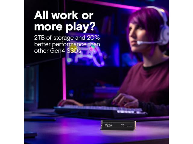 Crucial - P310 4TB Internal SSD PCIe Gen 4 x4 NVMe M.2 with Heatsink for PS5 - image 4