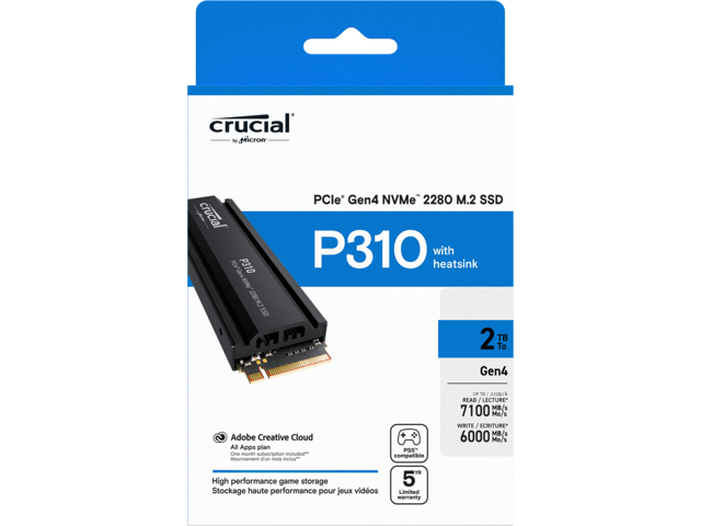 Crucial - P310 4TB Internal SSD PCIe Gen 4 x4 NVMe M.2 with Heatsink for PS5 - image 8