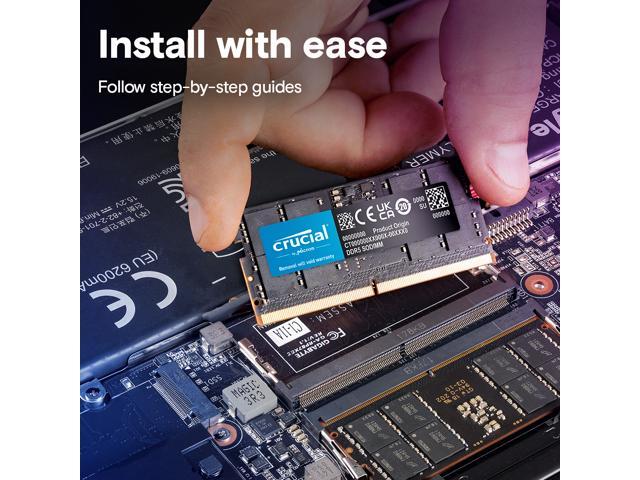 Crucial - 128GB Kit (2x64GB) DDR5 5600MHz C46 SODIMM Laptop Memory - Black - image 7