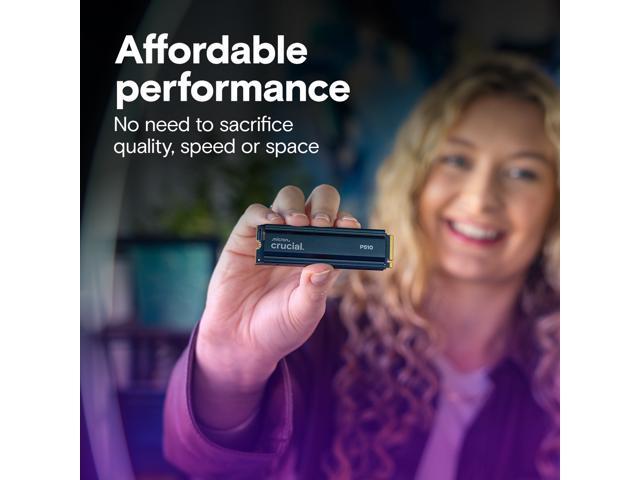 Crucial P510 2TB Gen5 NVMe SSD with Heatsink, Up to 11,000 MB/s, PCIe 5.0 M.2 2280 SSD, Internal Solid State Drive, Compatible with PS5 CT1000P510SSD5