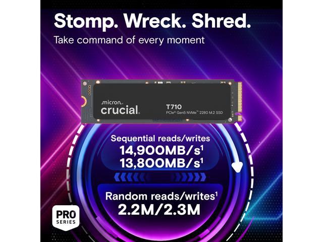 Crucial - T710 4TB Internal SSD PCIe Gen 5 x4 NVMe M.2 with 3D NAND Memory - image 3