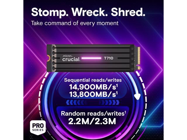 Crucial - T710 1TB Internal SSD PCIe Gen 5 x4 NVMe M.2 with Heatsink - image 4