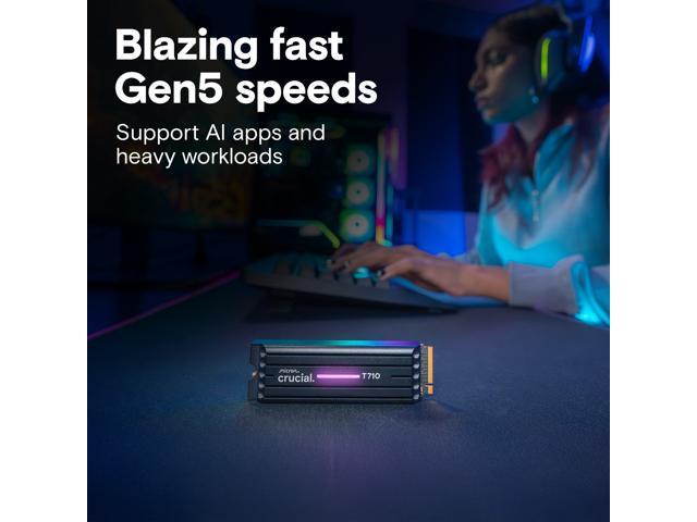 Crucial - T710 1TB Internal SSD PCIe Gen 5 x4 NVMe M.2 with Heatsink - image 5