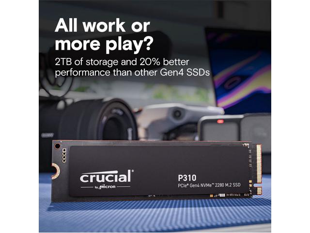 Crucial P310 2TB 2280 PCIe Gen4 3D NAND NVMe M.2 SSD - Up to 7,100 MB/s - Shift up to Gen4, with Acronis Offer, Internal Solid State Drive (PC)