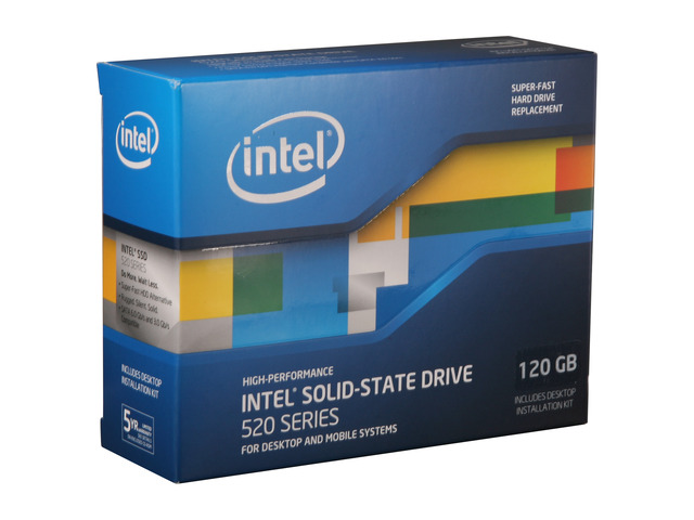 Intel 520 Series Cherryville 2.5' 120GB SATA III MLC Internal Solid State Drive (SSD) SSDSC2CW120A3K5