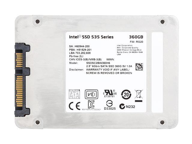 Intel 535 Series 2.5' 360GB SATA III MLC Internal Solid State Drive (SSD) SSDSC2BW360H601