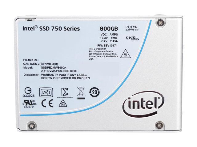 Intel 750 Series 2.5' U.2 (M.2 adaptor) 800GB PCI-Express 3.0 x4 MLC Internal Solid State Drive (SSD) SSDPE2MW800G4M2