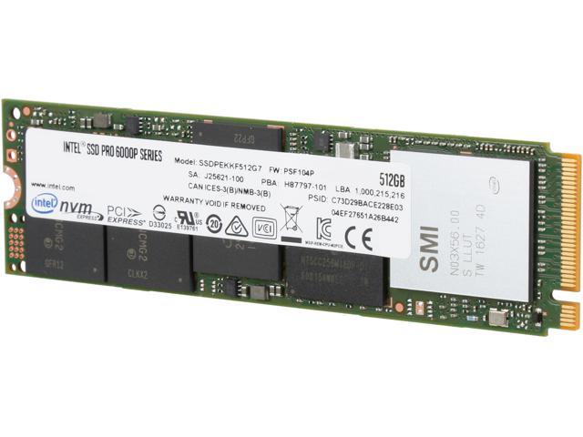 Intel SSD Pro 6000p Series (512GB, M.2 80mm PCIe 3.0 x4, 3D1, TLC) Reseller Single Pack