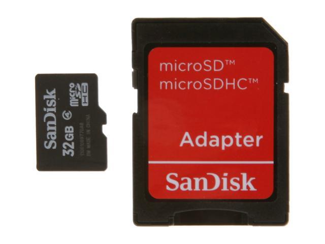 SanDisk 32GB microSDHC Flash Card w/ Adapter Model SDSDQM-032G-B35A