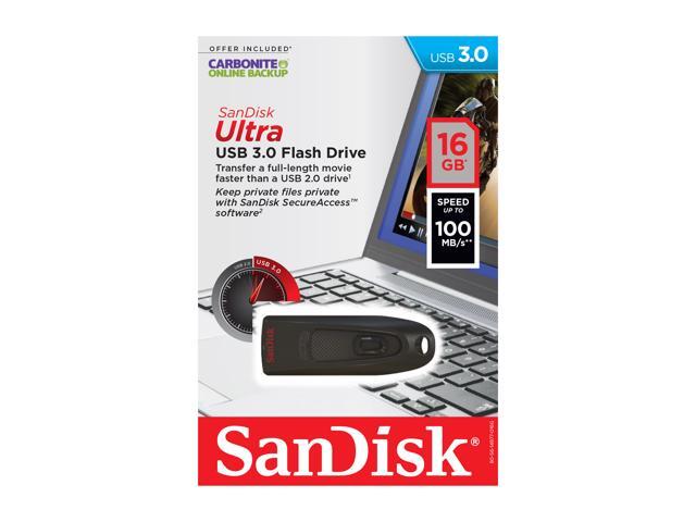 SanDisk 16GB CZ48 USB 3.0 Flash Drive, Speed Up to 100MB/s (SDCZ48-016G-UAM46)