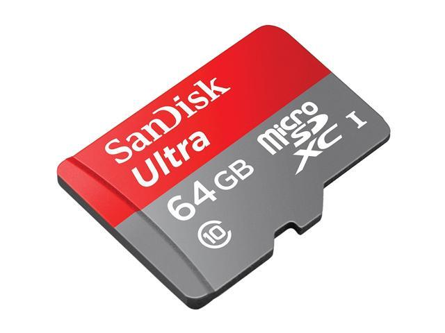 SanDisk 64GB Ultra microSDXC UHS-I / Class 10 Memory Card with Adapter, Speed Up to 80MB/s (SDSQUNC-064G-GN6MA)