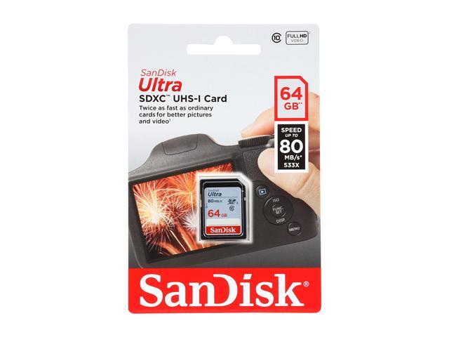 SanDisk 64GB Ultra SDXC UHS-I/Class 10 Memory Card, Speed Up to 80MB/s (SDSDUNC-064G-GN6IN)