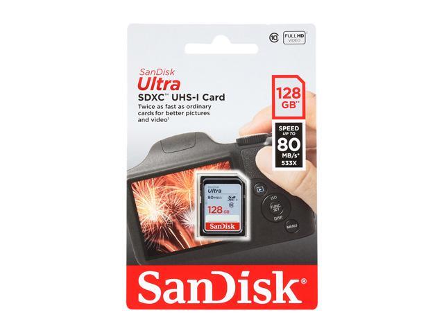SanDisk 128GB Ultra SDXC UHS-I/Class 10 Memory Card, Speed Up to 80MB/s (SDSDUNC-128G-GN6IN)