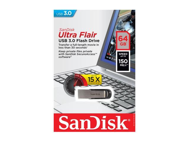 SanDisk 64GB Ultra Flair CZ73 USB 3.0 Flash Drive, Speed Up to 150MB/s (SDCZ73-064G-G46 )