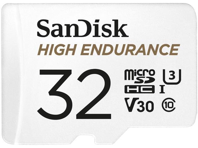 SanDisk 32GB High Endurance microSDHC C10, U3, V30, 4k UHD Memory Card with Adapter (SDSQQNR-032G-GN6IA)