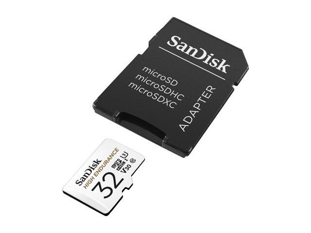 SanDisk 32GB High Endurance microSDHC C10, U3, V30, 4k UHD Memory Card with Adapter (SDSQQNR-032G-GN6IA)