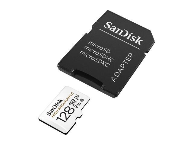 SanDisk 128GB High Endurance microSDXC C10, U3, V30, 4k UHD Memory Card with Adapter (SDSQQNR-128G-GN6IA)