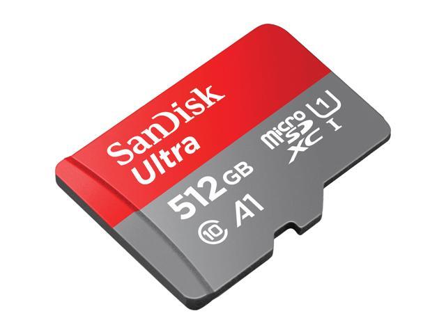 SanDisk 512GB Ultra microSDXC A1 UHS-I/U1 Class 10 Memory Card with Adapter, Speed Up to 100MB/s (SDSQUAR-512G-GN6MA)