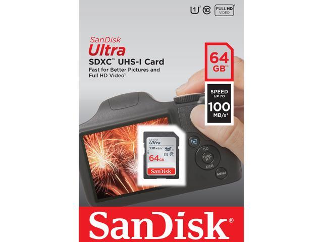 SanDisk 64GB Ultra SDXC UHS-I/Class 10 Memory Card, Speed Up to100MB/s (SDSDUNR-064G-GN6IN)
