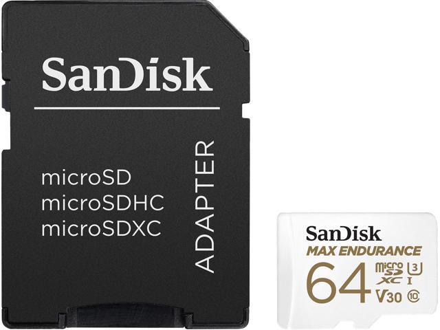 SanDisk 64GB MAX ENDURANCE microSDXC, U3, V30, Memory Card with Adapter for Home Security Cameras and Dash Cams, Speed up to 100MB/s...
